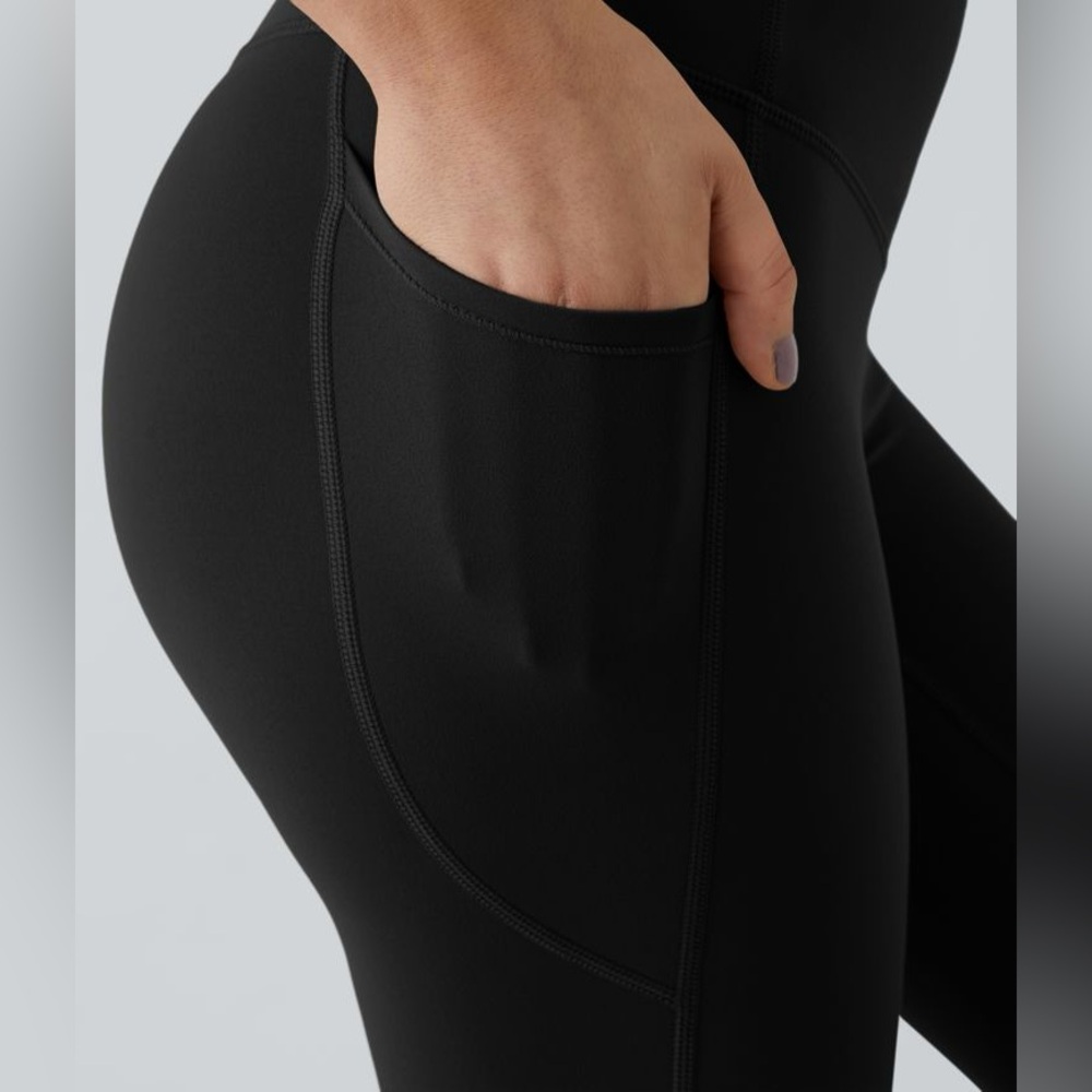 HALARA 7/8 Black SoCinched High Waisted Tummy Control Shaping Leggings - Picture 4 of 7